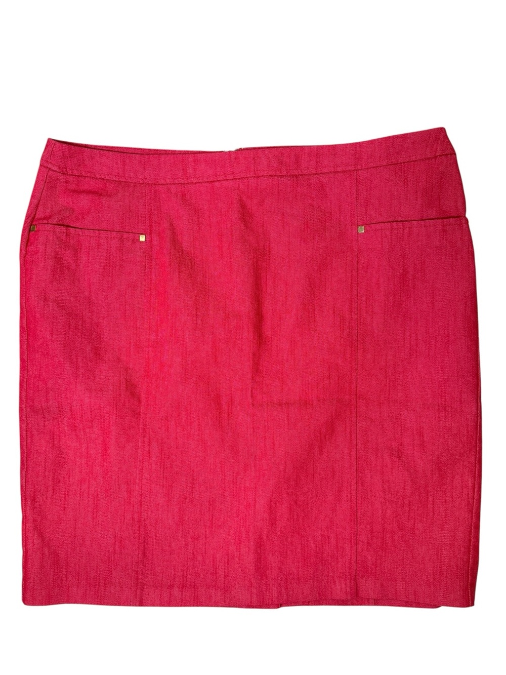 Dressbarn size 14 Vibrant Red Pencil Skirt with Gold Studs